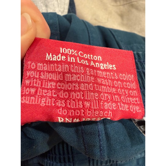 Big Bud Press Action Pants Lagoon Cotton Wide Leg Elastic Waist Mens Womens M - Picture 8 of 9